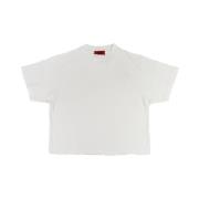 424 Cropped Kräm T-shirt med Brodyr Beige, Herr