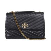 Tory Burch Omvandlingsbar axelväska i Chevron mönster Black, Dam