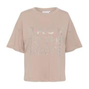 Karen by Simonsen Simply Taupe Tee Top med Similisten Beige, Dam