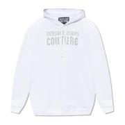 Versace Jeans Couture Oversize huvtröja White, Dam