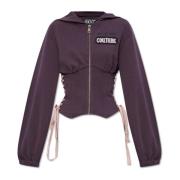 Versace Jeans Couture Sweatshirt med dekorativ sidoknytning Purple, Da...