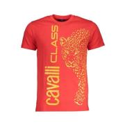 Cavalli Class Röd Bomull Logo Print T-Shirt Red, Herr