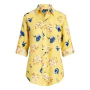 Ralph Lauren Blommig Linneskjorta Yellow, Dam