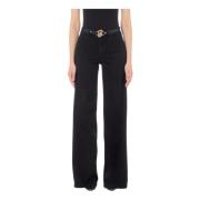 Liu Jo Flare Bälte High Waist Jeans Black, Dam