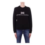 Elisabetta Franchi Broderad Logo Sweaters Black, Dam