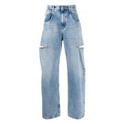 Maison Margiela Jeans med Utskurna Detaljer Blue, Herr