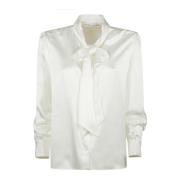 Alessandra Rich Slips Sidensatin Blus White, Dam