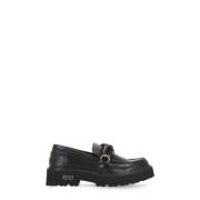 Cult Svarta Läderloafers med Kedjemask Black, Dam