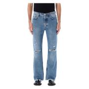 Séfr Rider Cut Jeans Trashed Mid Blue Blue, Herr