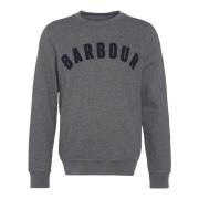 Barbour Prep Logo Crew Sweatshirt Grå Marl Gray, Herr