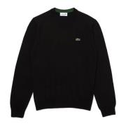 Lacoste Klassisk Rund Hals Svart Tröja Black, Herr