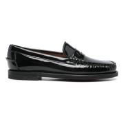 Sebago Svarta Lackläder Klassiska Skor Black, Dam