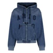 Axel Arigato Denim Huva Jacka Ribbad 100% Bomull Blue, Herr