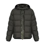 Moncler Svart vadderad jacka med dragkedja Black, Herr