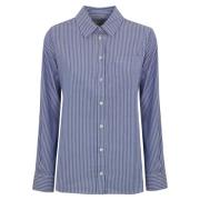 Max Mara Weekend Randig bomulls Oxford-skjorta Blue, Dam