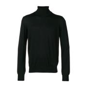 Barba Ull Rollneck Sweater Black, Herr