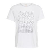 Part Two Glittrande pricktryck T-shirt White, Dam