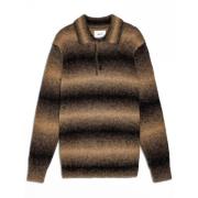 Nn07 Alpacka Blandning Oversized Polo Sweater Brown, Herr