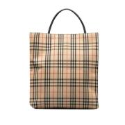 Burberry Vintage Pre-owned Canvas handvskor Beige, Dam