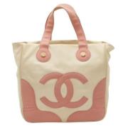 Chanel Vintage Pre-owned Canvas chanel-vskor Beige, Dam