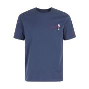 MC2 Saint Barth Blå Bomull Logo Broderad T-shirt Blue, Herr