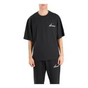 Laneus Broderad logotyp boxy T-shirt Black, Herr