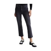 Liu Jo Hög midja ankel jeans Uf3040 D4391 Blue, Dam