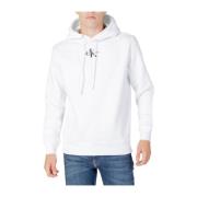 Calvin Klein Vita Monogram Logo Hoodie Tröjor White, Herr