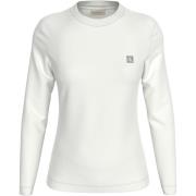 Calvin Klein Vit Tröja Rund Hals Bomull Regular Fit White, Dam