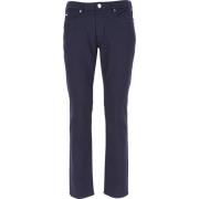 Emporio Armani Blå Slim Fit Twill Stretch Byxor Blue, Herr