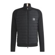 Hugo Boss Dragkedja Jacka i blandade material svart Black, Herr