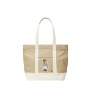 Polo Ralph Lauren Bear and Polo Canvas Tote Bag Beige, Dam