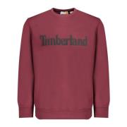 Timberland Röd Långärmad Sweatshirt Broderad Logotyp Red, Herr