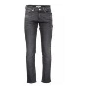 Tommy Hilfiger Svarta Slim Scanton Jeans med Tvättad Effekt Black, Her...