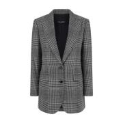 Dolce & Gabbana Grå Prins av Wales Blazer Jacka Gray, Dam