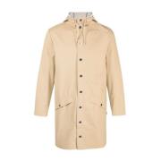 Rains Huvad Beige Regnrock Beige, Herr