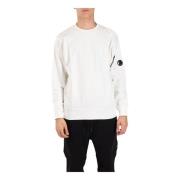 C.p. Company Bomull crewneck sweatshirt med broderat logotyp White, He...