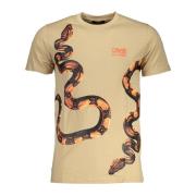 Cavalli Class Kortärmad Logo Print T-shirt Beige Beige, Herr