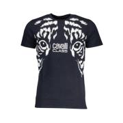 Cavalli Class Blå Bomull Tryck Logo T-shirt Blue, Herr