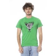 Cavalli Class Kortärmad T-shirt med logotryck Green, Herr