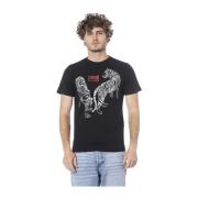 Cavalli Class Avslappnad Stil Logotyp Tryck T-shirt Black, Herr