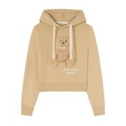 Palm Angels Beige Björn Hoodie Bomull Kvinnor Beige, Dam