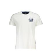 La Martina Kortärmad Logo Broderad T-shirt White, Herr