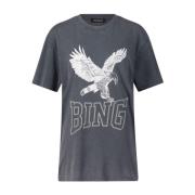 Anine Bing Modernt Print Oversize T-shirt Gray, Dam