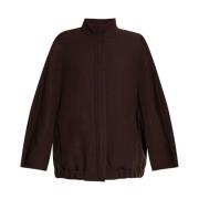 Dries Van Noten Brun Jacka med Logotyptryck och Tophandtag Brown, Dam