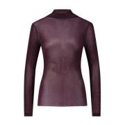 Luisa Cerano Mesh Velvet Långärmad Topp Purple, Dam