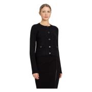 Twinset Svart knappad jacka Black, Dam