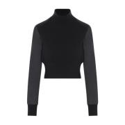 Noir Kei Ninomiya Svart ull cropped tröja Black, Dam