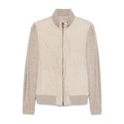 Barba Suede Zip Jacket Dove Grey Beige, Herr