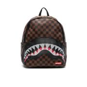 Sprayground Rutig ryggsäck i konstläder, brun Brown, Unisex